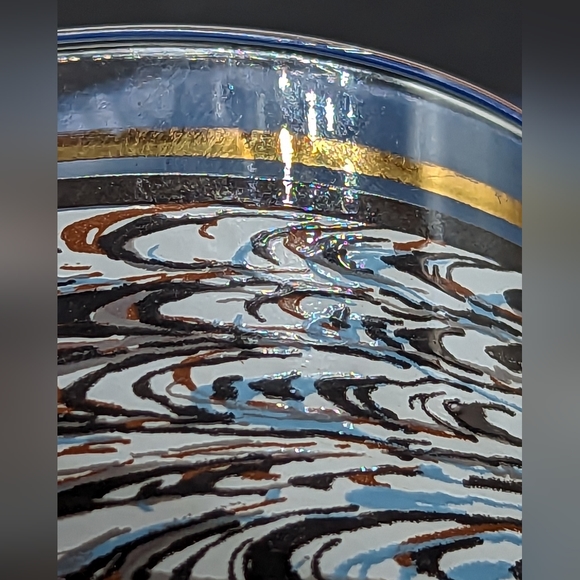 3 Retro Anchor Hocking 1988 Swirl Colorful with Gold Tone Band Drinking Glasses - Picture 4 of 7